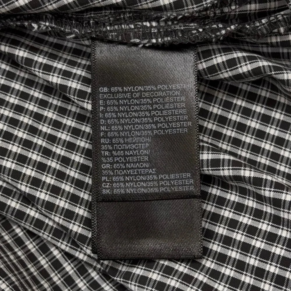 The North Face Mens Large Short Sleeve Button Down‎ Gingham Shirt Black White L